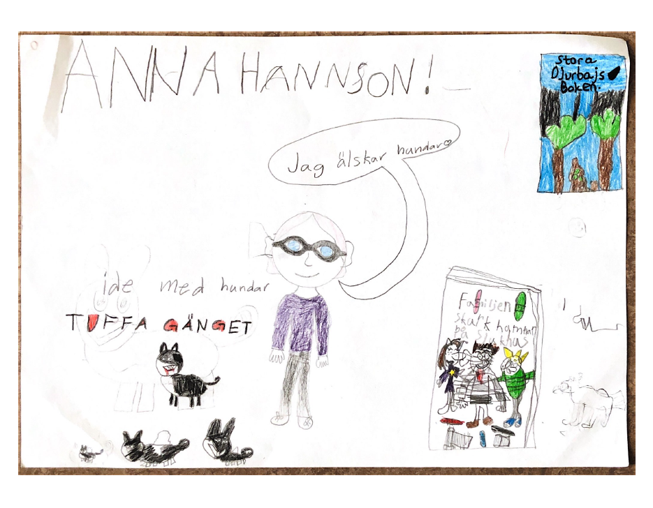 Teckning som föreställer Anna Hansson